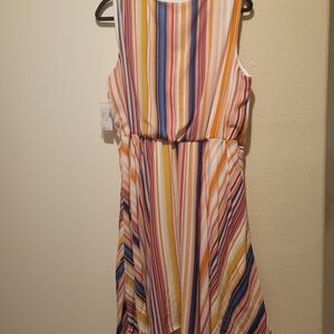 dressbarn Vibrant Multicolor Striped Dress